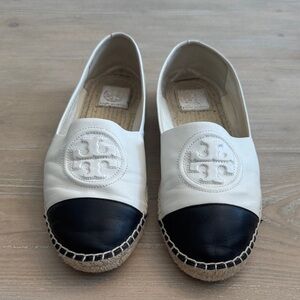 Tory Burch Black and White Espadrilles